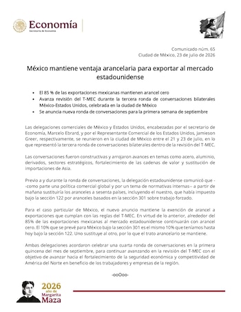 Comunicado oficial.