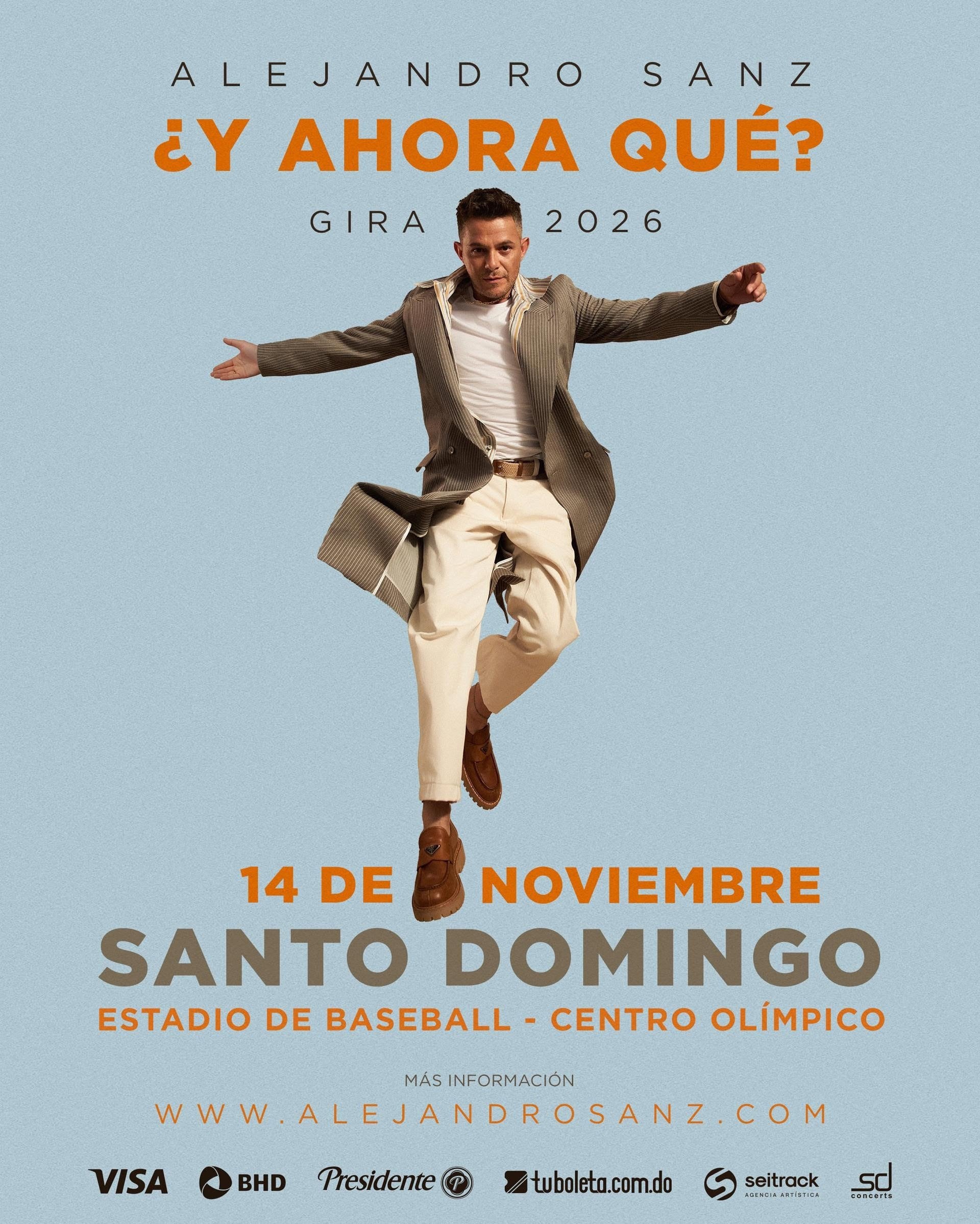 16/10/2026 Alejandro Sanz añade Santo Domingo a su gira mundial