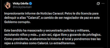 Reacción de Vicky Dávila a