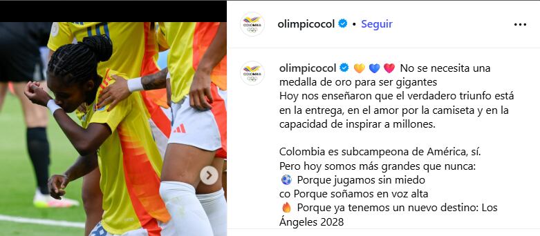 Comité Olímpico Internacional Colombiano destacó que son una fuente de inspiración para miles de deportistas que aspiran a representar a Colombia en diferentes disciplinas - crédito @olimpicocol/Instagram