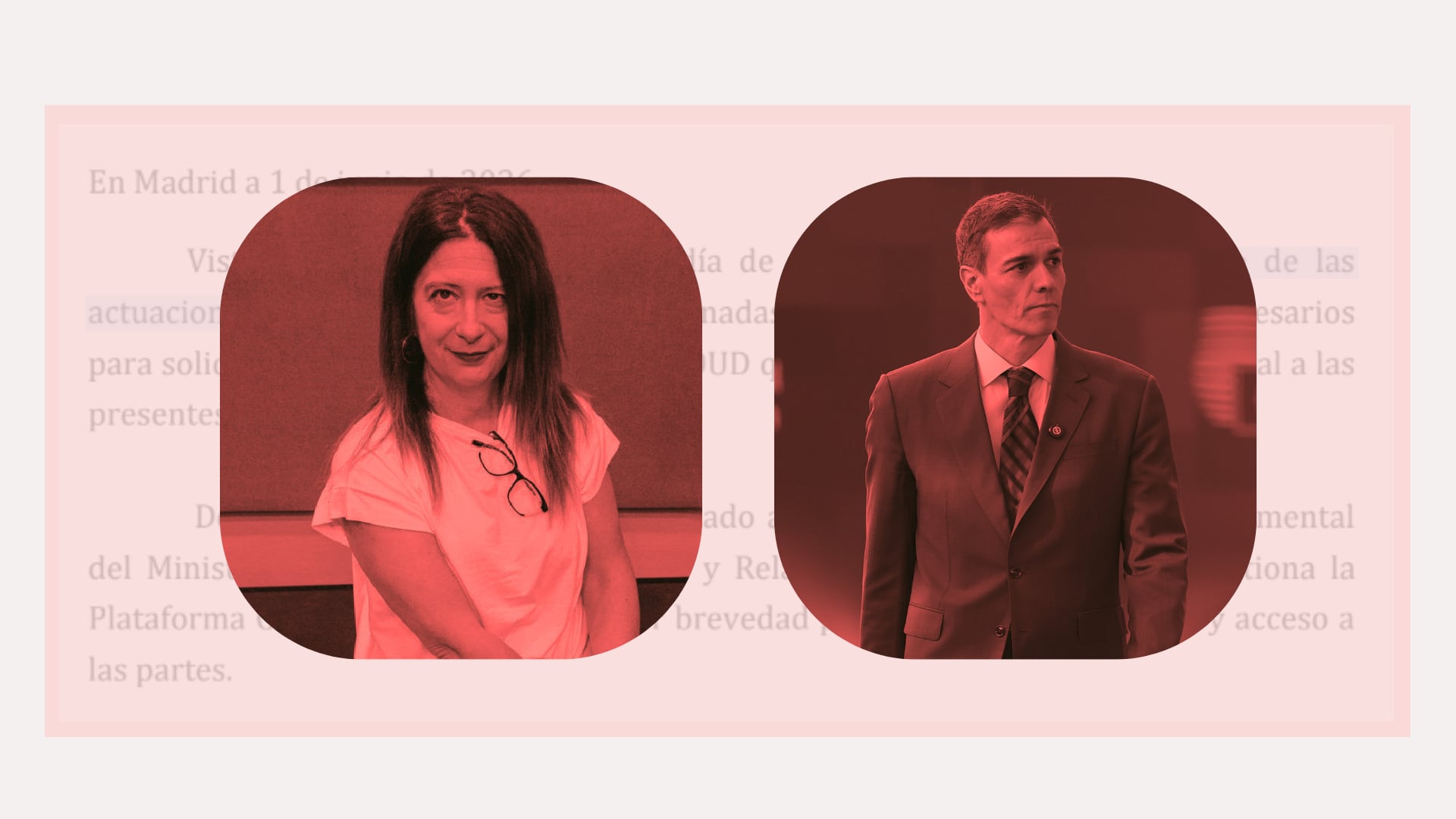Leire Díez y Pedro Sánchez. (Montaje Infobae)