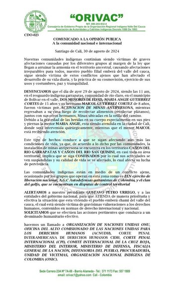 Indígenas rechazan hecho en el