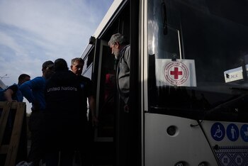 Uno de los micros desplegados