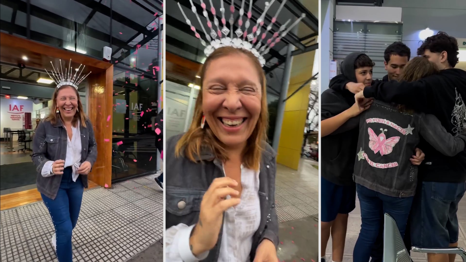 La celebración de Pitty La Numeróloga cuando terminó su tratamiento contra el cáncer de mama en junio de este año (Instagram)