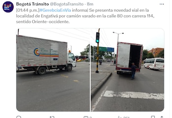 Camión varado en la 80