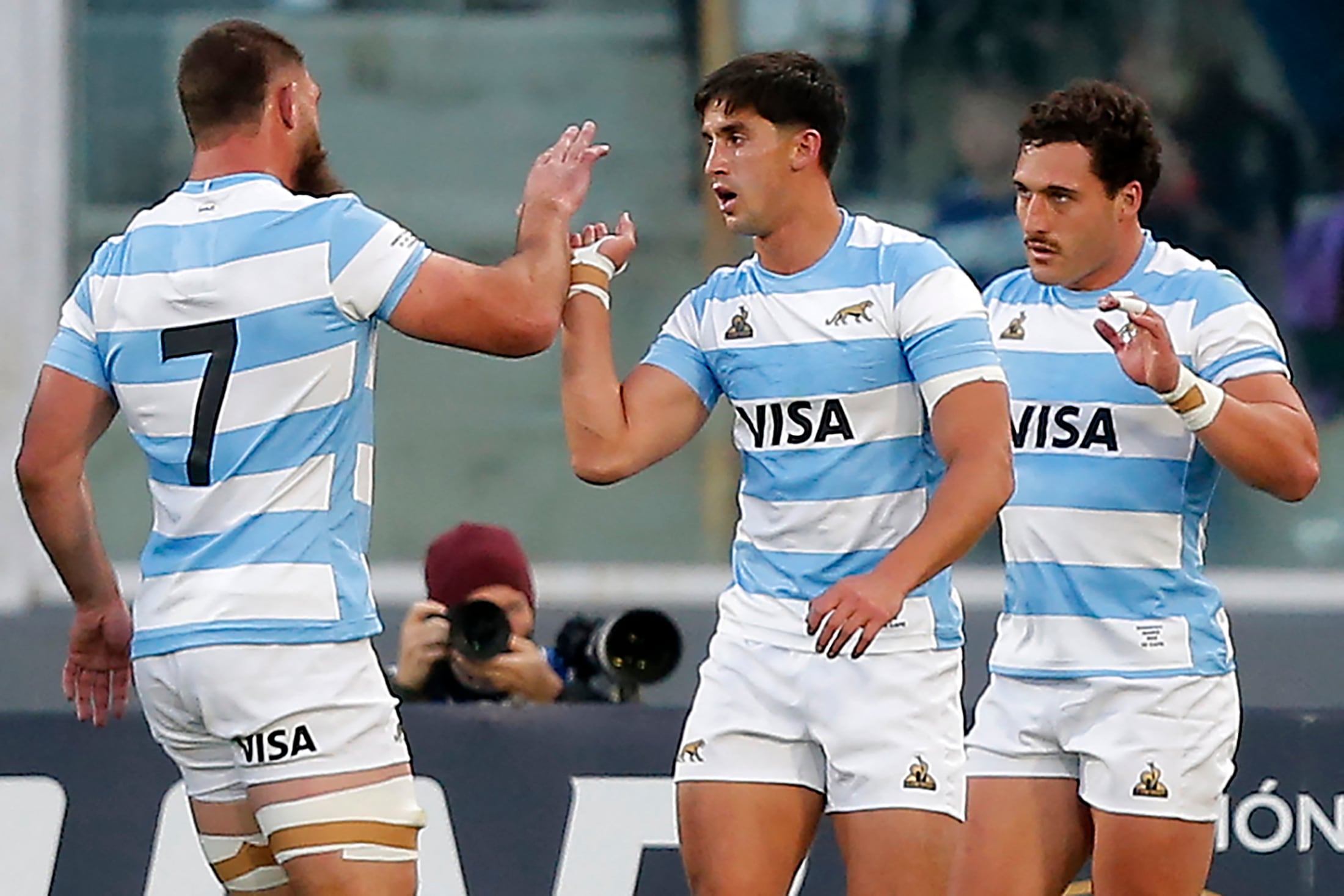 Los Pumas comenzarán el nuevo torneo frente a Escocia (Photo by Diego LIMA / AFP)