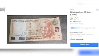 El billete de S/50 emitido