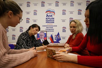 Activistas del partido político ruso