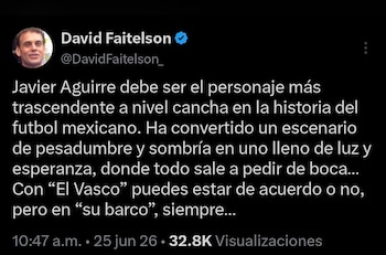 La postura de David Faitelson sobre el trabajo de Javier Aguirre al frente de la Selección Mexicana durante ese Mundial cambió de forma en cuestión de días (captura de pantalla)