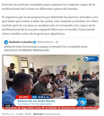 Petro señaló que la visión de De la Espriella recrudecerá el conflicto armado en Colombia - crédito @petrogustavo/X
