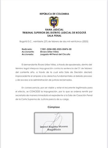 El Tribunal Superior de Bogotá