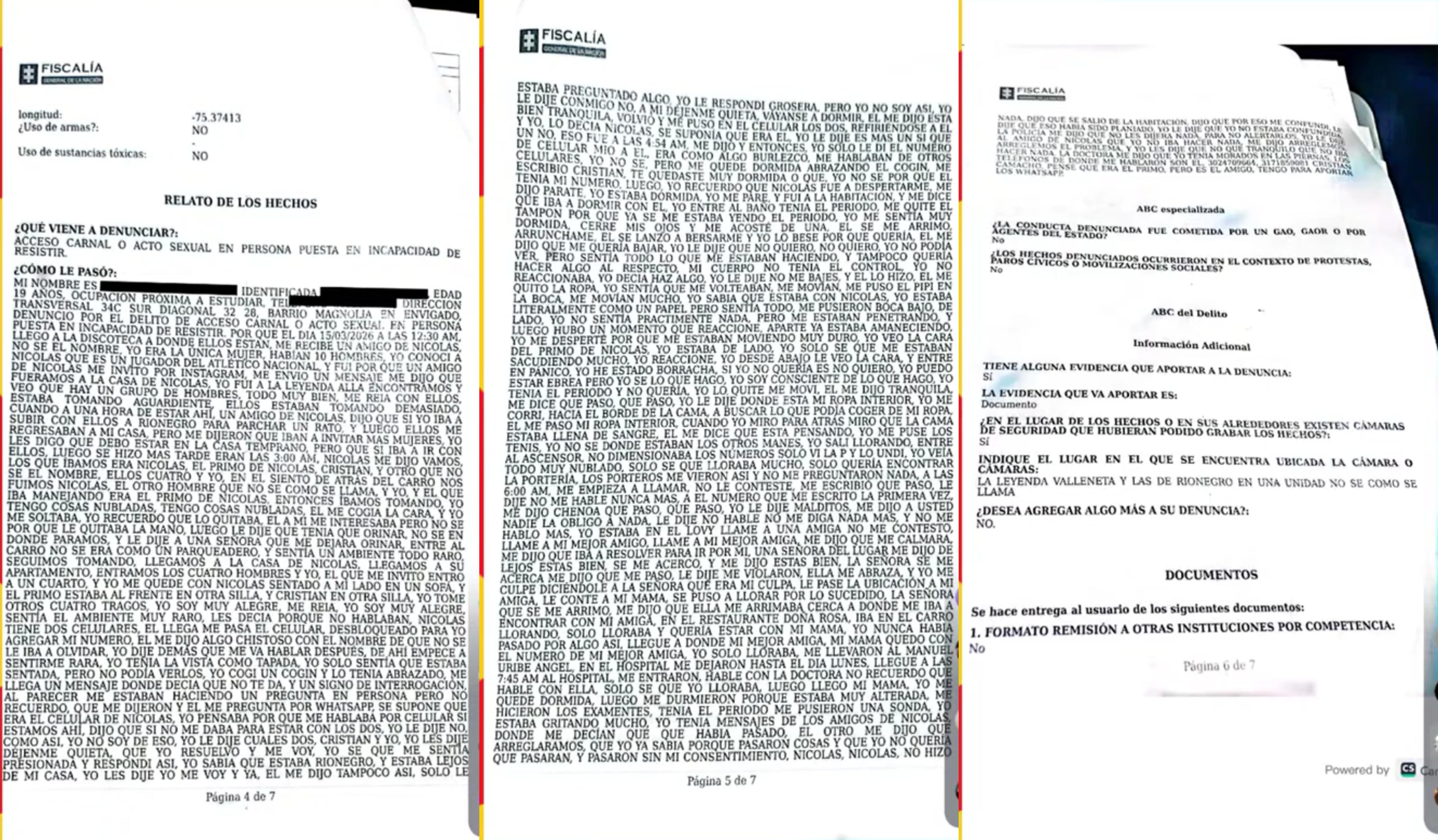 Relato de los hechos en donde se denuncia a Nicolás Rodríguez por presunto abuso sexual - crédito Captura de pantalla de La Titular