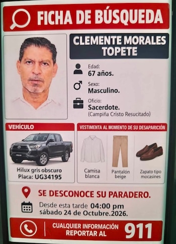 Lo que se sabe de la última vez que se vio al Padre Clemente Morales. (Redes sociales)