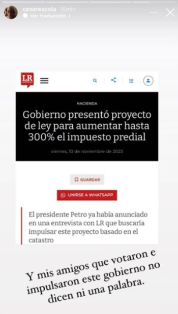 César Escola se pronunció en