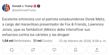 Captura del mensaje publicado por