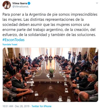 Uno de los mensajes de