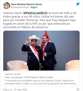 Congresista critica a Pedro Castillo.