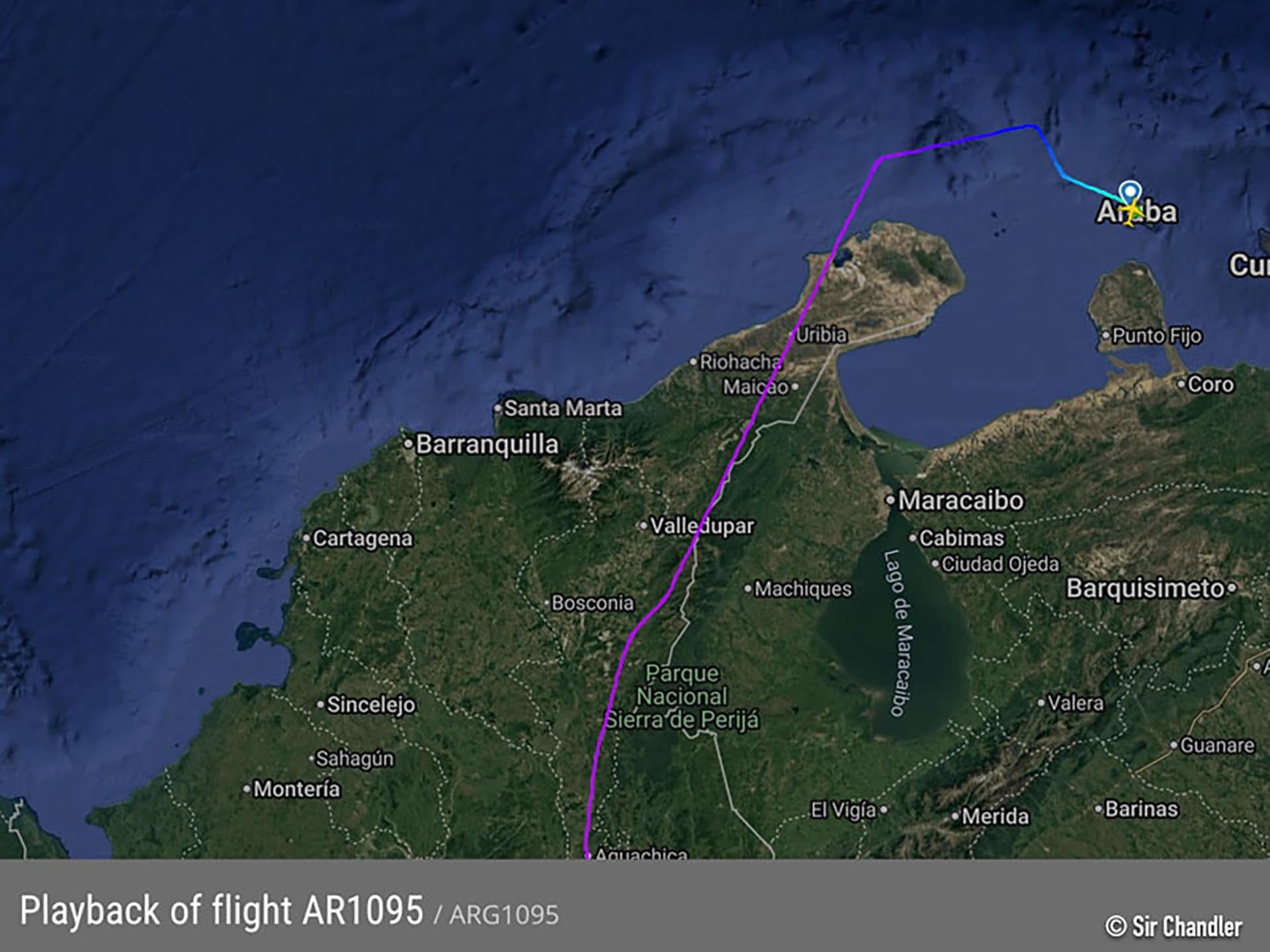 El primer vuelo inagural a Aruba de Aerolíneas Argnetinas, que partió desde Córdoba el 1 de enero, tuvo evitar el espacio aéreo venezolano