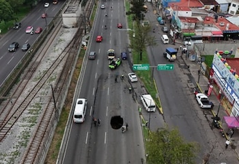 Así quedó el socavón en