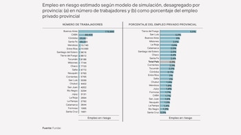 Empleo en riesgo por provincias