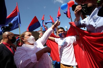 La candidata presidencial del Partido