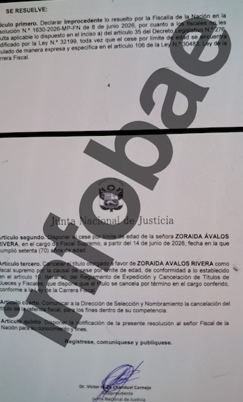 JNJ cesa a Zoraida Ávalos por límite de edad.