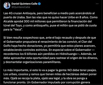 Daniel Quintero dice que el