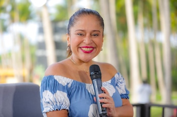 La ministra Valdez informó que El Salvador recibió 2.1 millones de visitantes internacionales hasta mayo de 2026 y avanzó hacia la meta anual de 4.2 millones de turistas./ (Secretaría de Prensa)