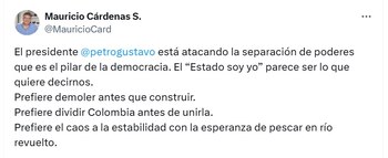 Mauricio Cárdenas, exministro de Hacienda,