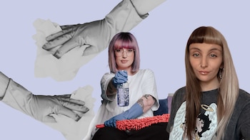 Fregar de rodillas, trabajar 16