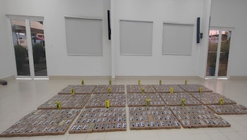 La investigación señala que la droga salió de Costa Rica hacia Nicaragua por vía marítima en pangas y fue desembarcada en La Boquita, Diriamba. (Cortesía: Policía Nacional de Nicaragua)