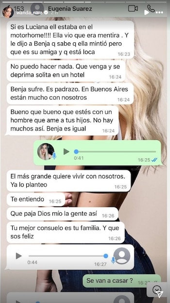 Wanda Nara filtró los chats con la China Suárez para exponer la relación que mantenían antes del wandagate (Instagram)