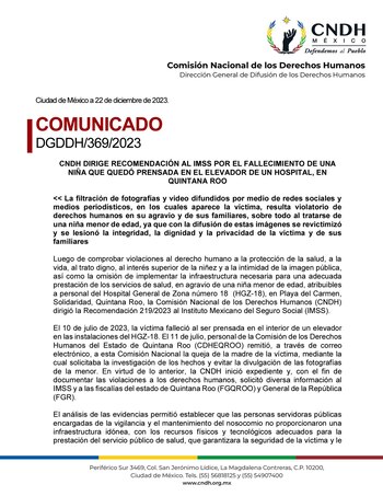 La CNDH responsabiliza al IMSS