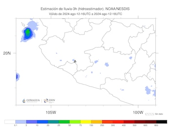 Imagen 3: Hidroestimador de las últimas tres horas.