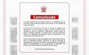 Nuevo Chimbote: Detonan explosivo junto al Jurado Electoral Especial del Santa