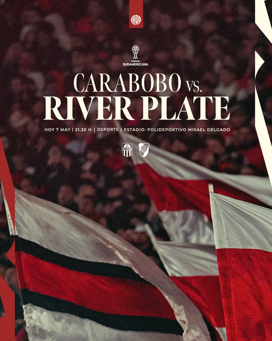 El póster de River vs Carabobo