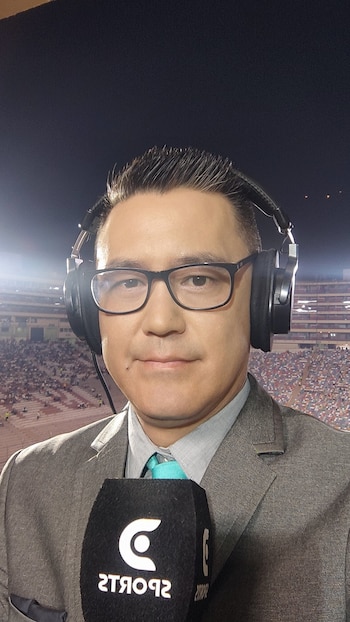 Daniel Kanashiro en el estadio Monumental.