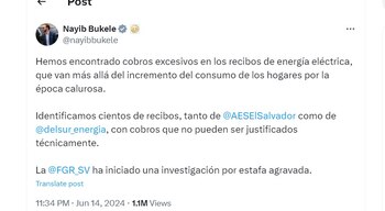 Nayib Bukele denuncia cobros excesivos