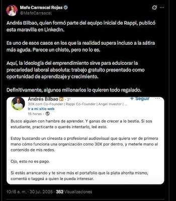 La congresista a María Fernanda Carrascal se mostró de acuerdo con las críticas que expuso la fotógrafa - crédito @MafeCarrascal/X