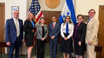 El presidente de la Corte Suprema de Justicia, Wagner Vallecillo Paredes, desarrolla una agenda oficial de alto nivel en Washington D. C. (Foto: Poder Judicial)