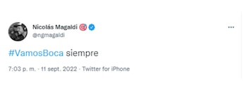 Nicolás Magaldi también celebró el