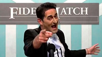 Roberto Peña caracterizado como Ángel