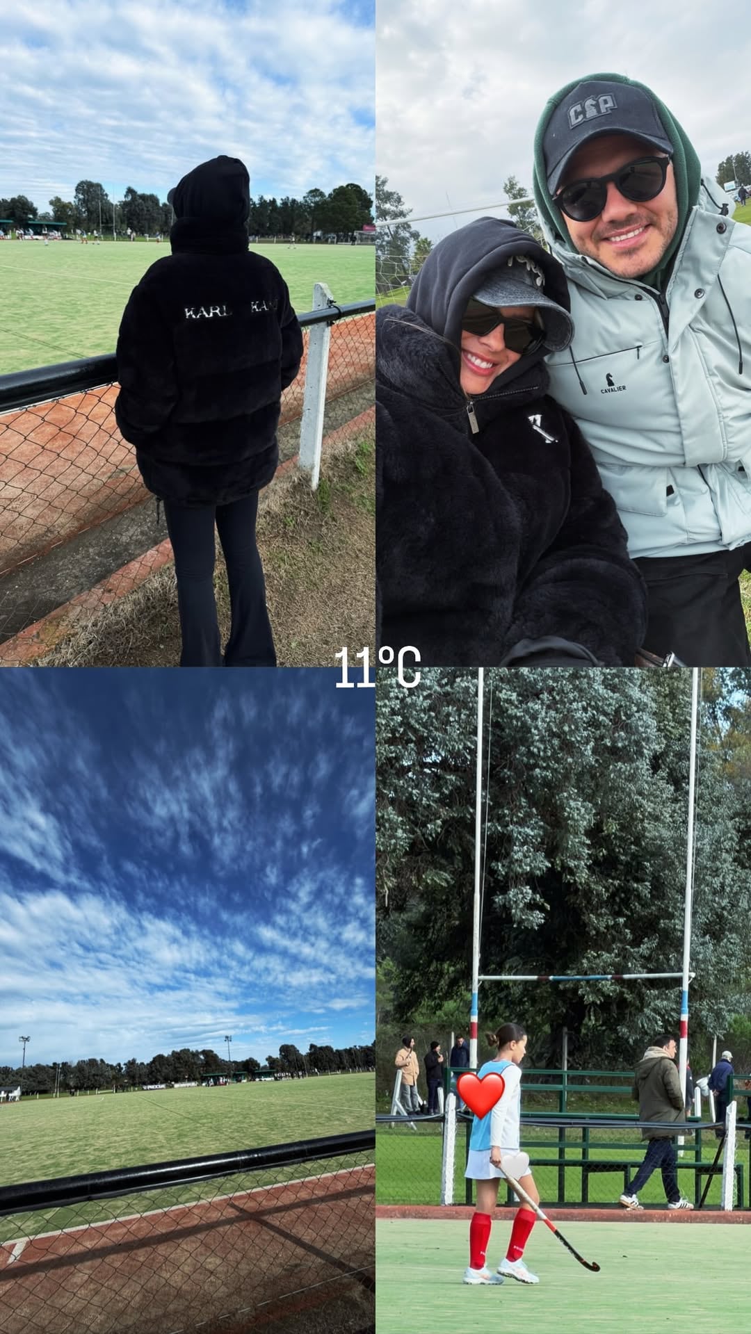 La China Suárez y Mauro Icardi acompañando a Rufina en su mañana de hockey