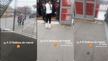 Graban a mujer colándose con