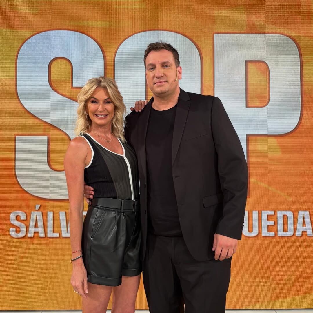 “Voy a reemplazar al señor Maxi López en MasterChef. Prometí cuidarle el lugar”, anunció Yanina Latorre junto al exfutbolista en el estudio de su programa (Instagram, SQP)