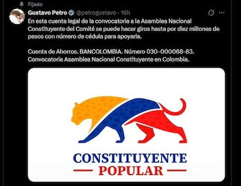 El presidente Gustavo Petro insiste en una asamblea nacional constituyente antes de que termine su mandato, el 7 de agosto - crédito @petrogustavo/X