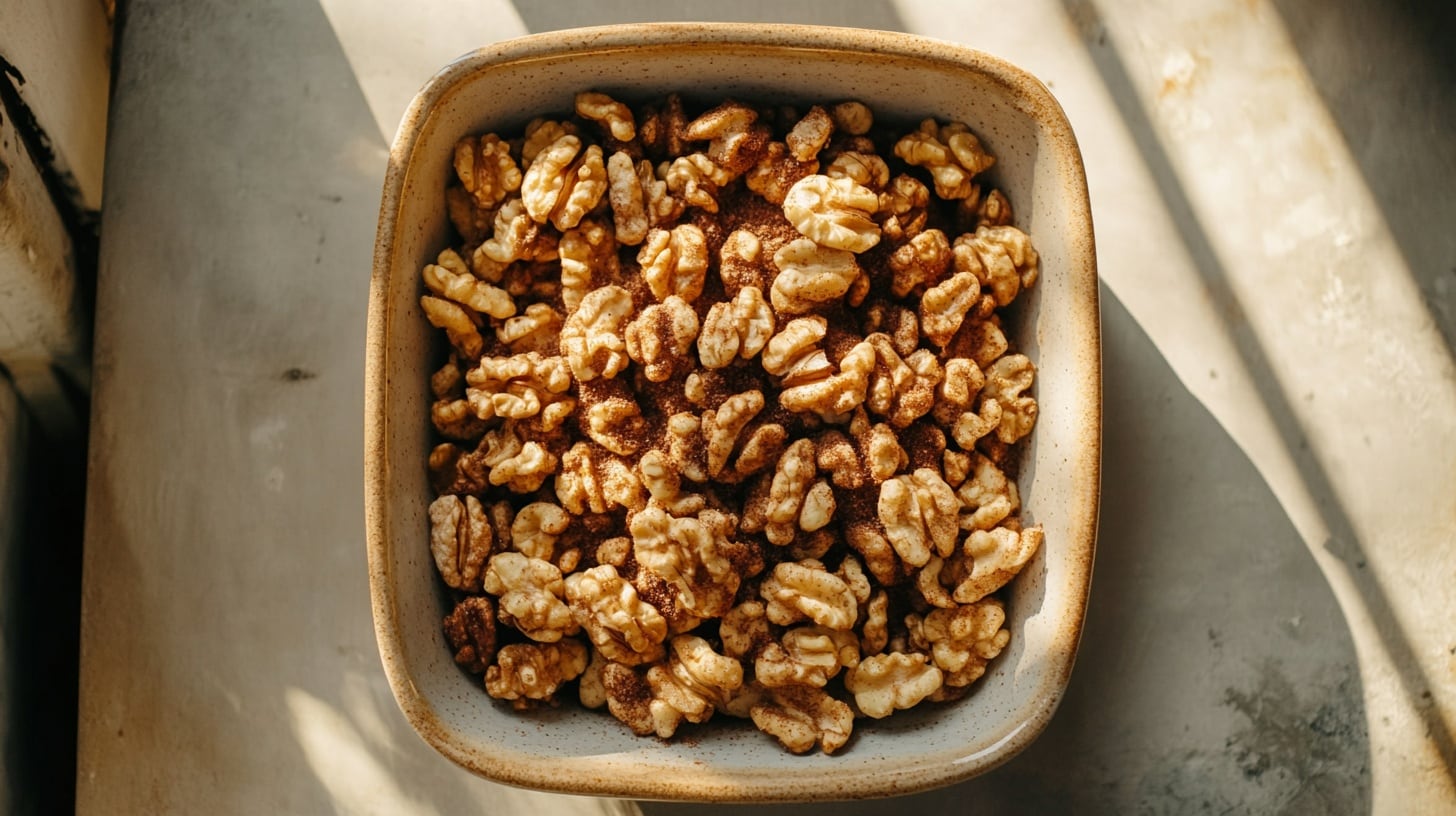 Nueces especiadas, una botana crujiente y aromática preparada con mezcla de especias que aporta sabor y energía natural. - (Imagen Ilustrativa Infobae)