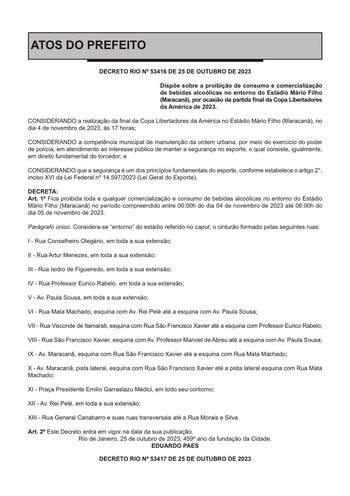 El decreto de la alcaldía