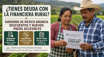 Productores agropecuarios podrán acceder a descuentos, reestructuración y liquidación de deudas mediante el programa “Volver a Crecer”, anunciado por el Gobierno de México