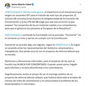 Jaime Cabal, presidente de Fenalco,